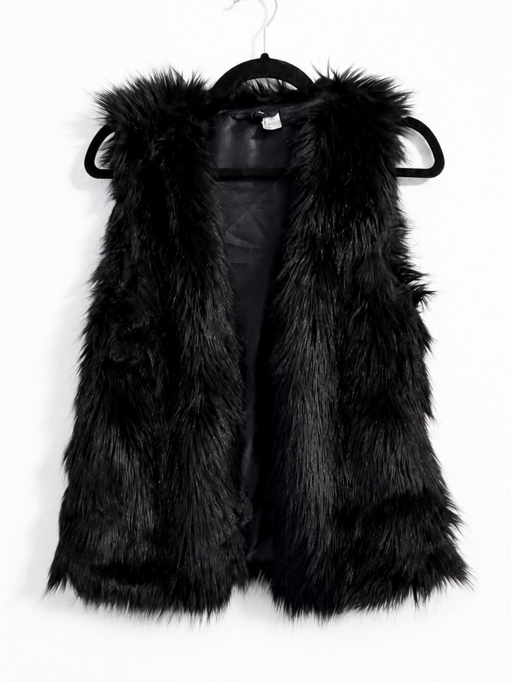 Black Faux Fur Vest - Women's Chic Layering Piece H&M